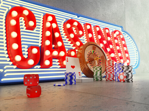 Neon casino sign - land based casinos